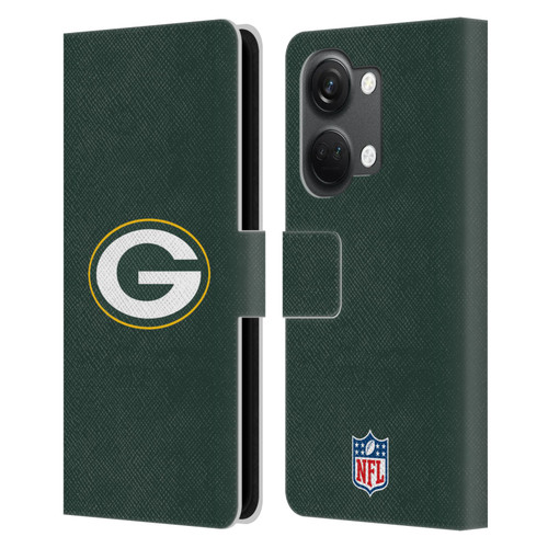 NFL Green Bay Packers Logo Plain Leather Book Wallet Case Cover For OnePlus Nord 3 5G
