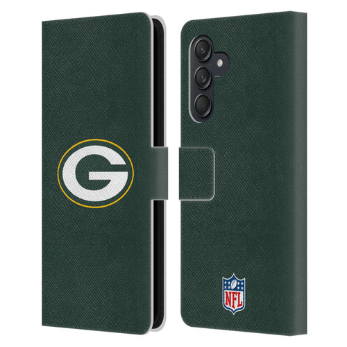 NFL Green Bay Packers Logo Plain Leather Book Wallet Case Cover For Samsung Galaxy M55 5G