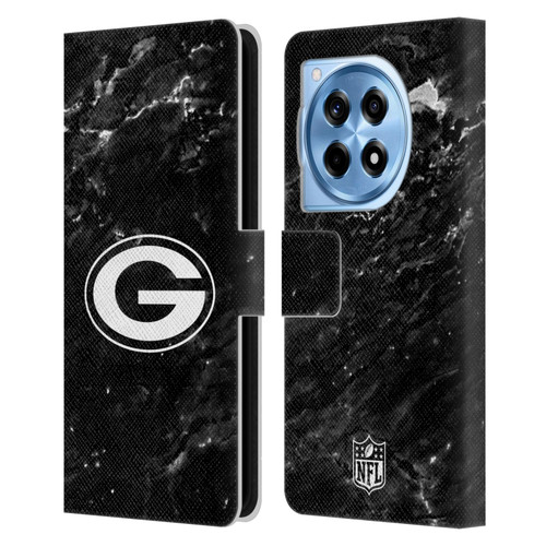 NFL Green Bay Packers Artwork Marble Leather Book Wallet Case Cover For OnePlus 12R