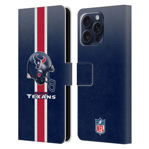 NFL Houston Texans Logo Helmet Leather Book Wallet Case Cover For Apple iPhone 16 Pro Max
