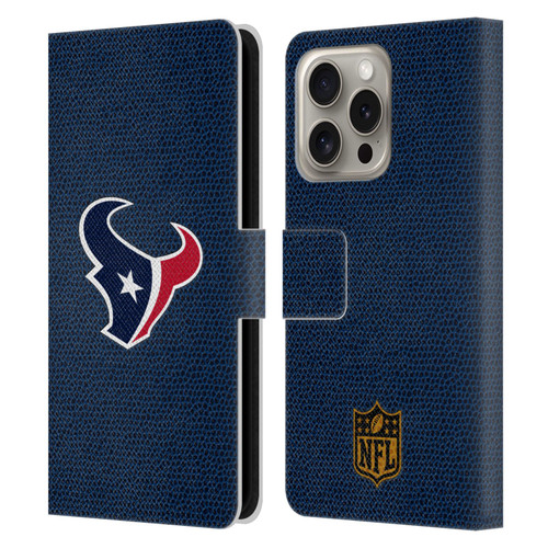 NFL Houston Texans Logo Football Leather Book Wallet Case Cover For Apple iPhone 16 Pro