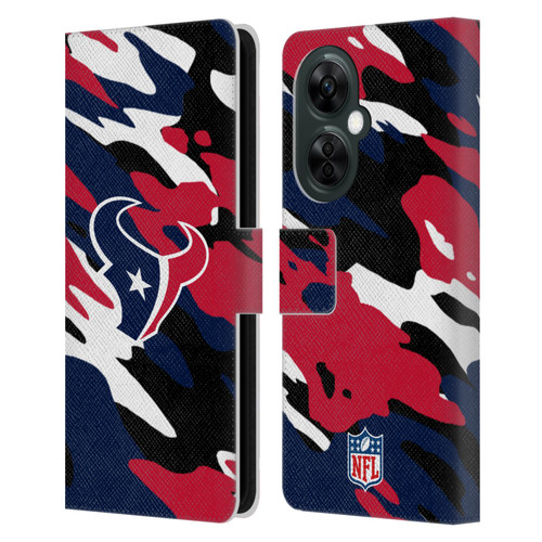 NFL Houston Texans Logo Camou Leather Book Wallet Case Cover For OnePlus Nord CE 3 Lite 5G