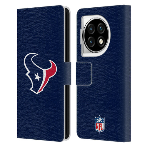 NFL Houston Texans Logo Plain Leather Book Wallet Case Cover For OPPO OnePlus Ace 3 5G