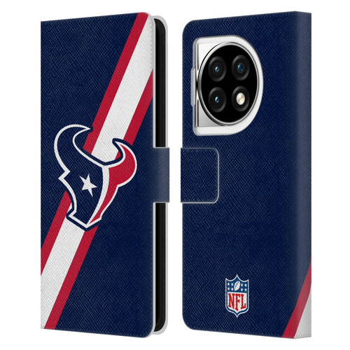 NFL Houston Texans Logo Stripes Leather Book Wallet Case Cover For OPPO OnePlus Ace 3 5G