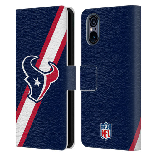 NFL Houston Texans Logo Stripes Leather Book Wallet Case Cover For Sony Xperia 5 V 5G