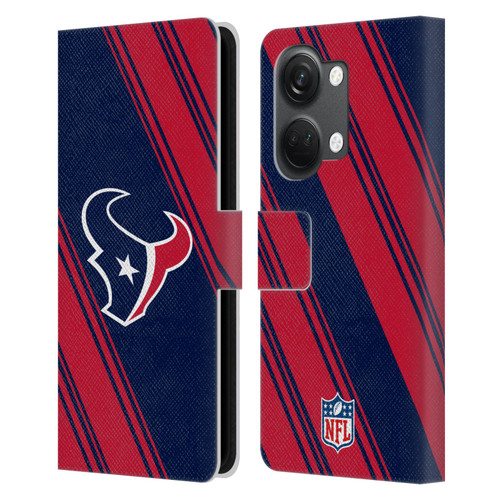 NFL Houston Texans Artwork Stripes Leather Book Wallet Case Cover For OnePlus Nord 3 5G