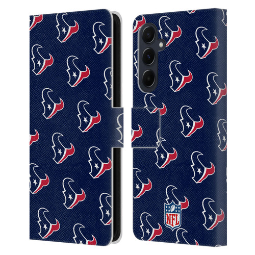 NFL Houston Texans Artwork Patterns Leather Book Wallet Case Cover For Samsung Galaxy A55 5G