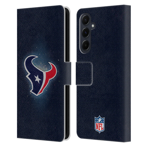 NFL Houston Texans Artwork LED Leather Book Wallet Case Cover For Samsung Galaxy A55 5G