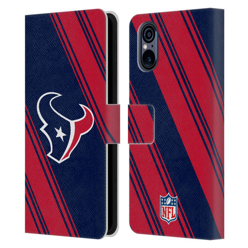 NFL Houston Texans Artwork Stripes Leather Book Wallet Case Cover For Sony Xperia 5 V 5G