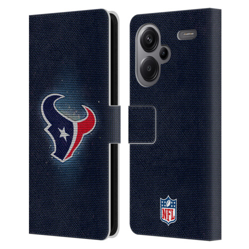NFL Houston Texans Artwork LED Leather Book Wallet Case Cover For Xiaomi Redmi Note 13 Pro Plus 5G