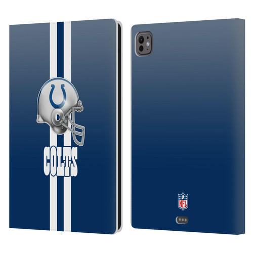 NFL Indianapolis Colts Logo Helmet Leather Book Wallet Case Cover For Apple iPad Pro 11 M4 2024