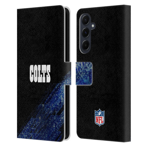 NFL Indianapolis Colts Logo Blur Leather Book Wallet Case Cover For Samsung Galaxy A55 5G