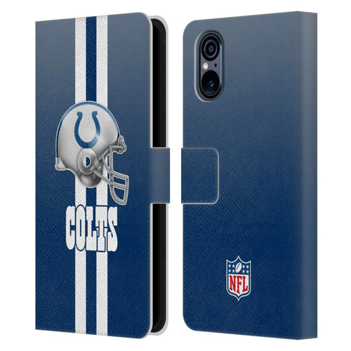 NFL Indianapolis Colts Logo Helmet Leather Book Wallet Case Cover For Sony Xperia 5 V 5G