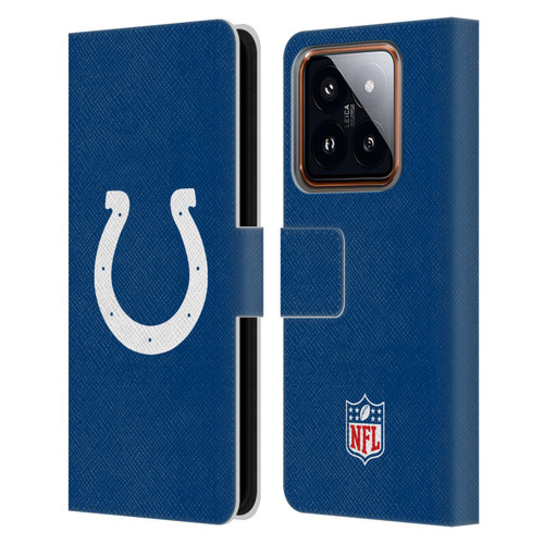 NFL Indianapolis Colts Logo Plain Leather Book Wallet Case Cover For Xiaomi 14