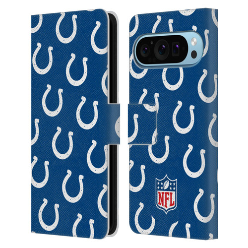 NFL Indianapolis Colts Artwork Patterns Leather Book Wallet Case Cover For Google Pixel 9 / Pixel 9 Pro