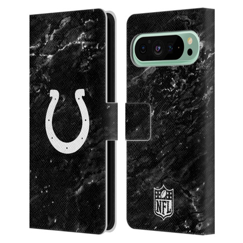 NFL Indianapolis Colts Artwork Marble Leather Book Wallet Case Cover For Google Pixel 9 Pro XL