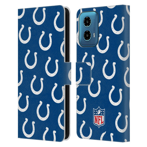 NFL Indianapolis Colts Artwork Patterns Leather Book Wallet Case Cover For Motorola Moto G34 5G