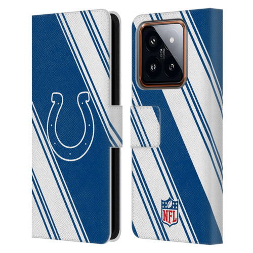 NFL Indianapolis Colts Artwork Stripes Leather Book Wallet Case Cover For Xiaomi 14