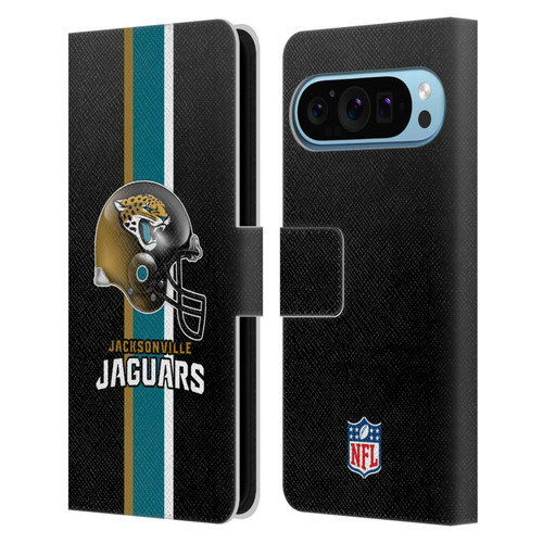NFL Jacksonville Jaguars Logo Helmet Leather Book Wallet Case Cover For Google Pixel 9 / Pixel 9 Pro