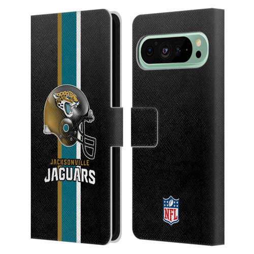 NFL Jacksonville Jaguars Logo Helmet Leather Book Wallet Case Cover For Google Pixel 9 Pro XL