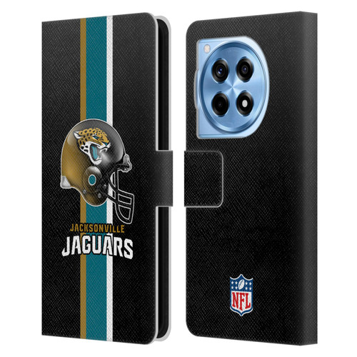 NFL Jacksonville Jaguars Logo Helmet Leather Book Wallet Case Cover For OnePlus 12R