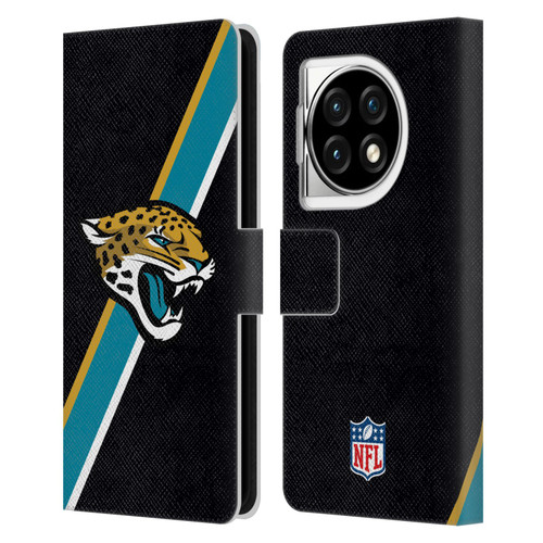 NFL Jacksonville Jaguars Logo Stripes Leather Book Wallet Case Cover For OPPO OnePlus Ace 3 5G