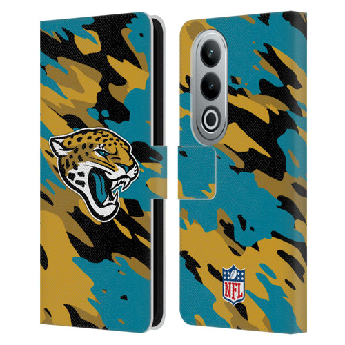 NFL Jacksonville Jaguars Logo Camou Leather Book Wallet Case Cover For OPPO OnePlus Ace 3V 5G