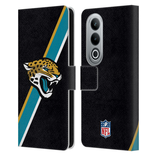 NFL Jacksonville Jaguars Logo Stripes Leather Book Wallet Case Cover For OPPO OnePlus Ace 3V 5G