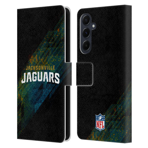 NFL Jacksonville Jaguars Logo Blur Leather Book Wallet Case Cover For Samsung Galaxy A55 5G