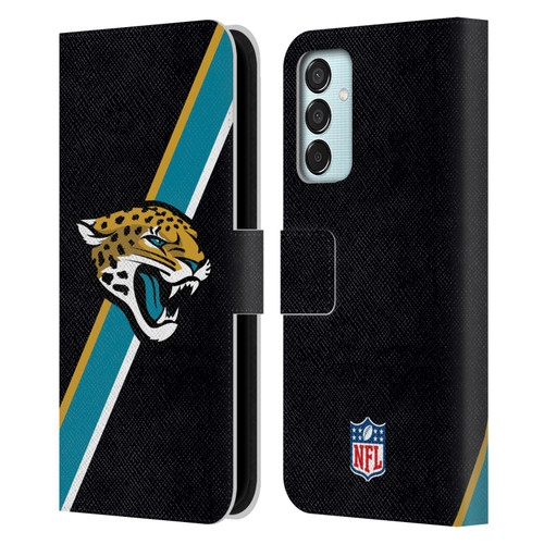 NFL Jacksonville Jaguars Logo Stripes Leather Book Wallet Case Cover For Samsung Galaxy M15/F15 5G