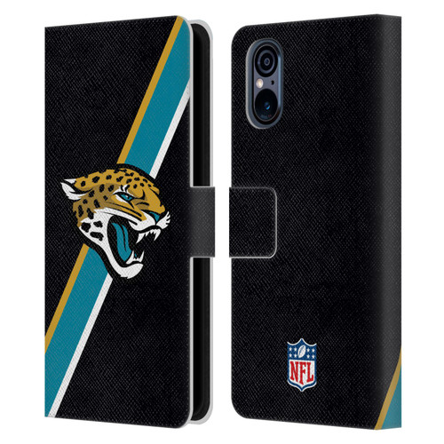 NFL Jacksonville Jaguars Logo Stripes Leather Book Wallet Case Cover For Sony Xperia 5 V 5G