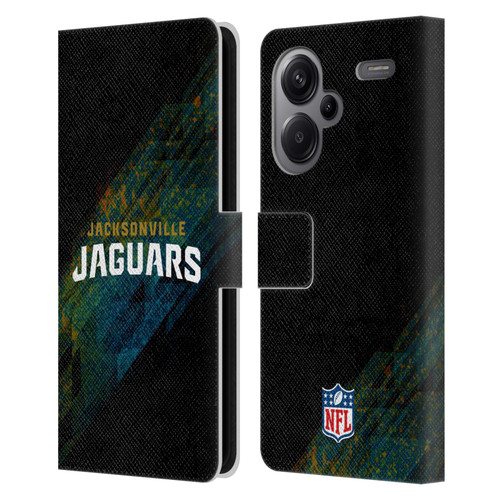 NFL Jacksonville Jaguars Logo Blur Leather Book Wallet Case Cover For Xiaomi Redmi Note 13 Pro Plus 5G