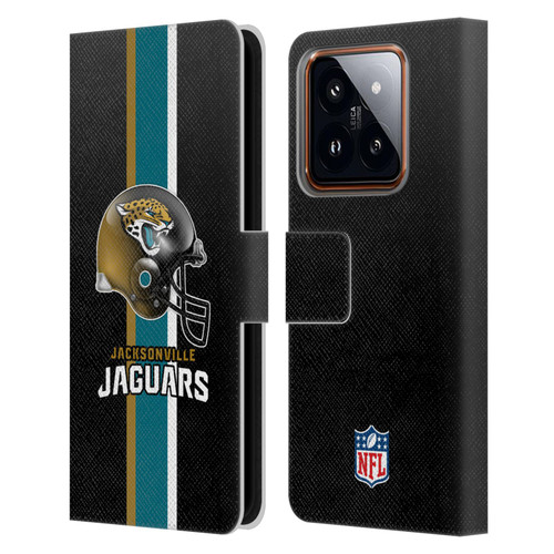 NFL Jacksonville Jaguars Logo Helmet Leather Book Wallet Case Cover For Xiaomi 14