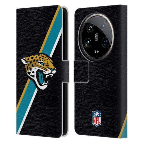 NFL Jacksonville Jaguars Logo Stripes Leather Book Wallet Case Cover For Xiaomi 14 Ultra