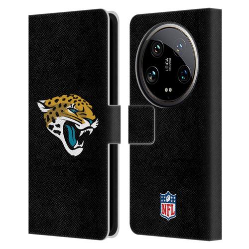 NFL Jacksonville Jaguars Logo Plain Leather Book Wallet Case Cover For Xiaomi 14 Ultra