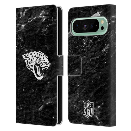 NFL Jacksonville Jaguars Artwork Marble Leather Book Wallet Case Cover For Google Pixel 9 Pro XL