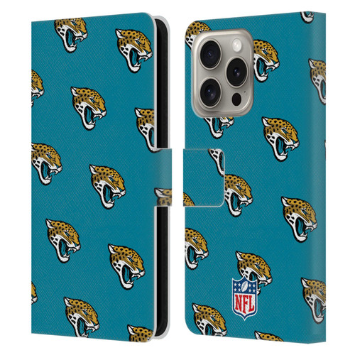 NFL Jacksonville Jaguars Artwork Patterns Leather Book Wallet Case Cover For Apple iPhone 16 Pro