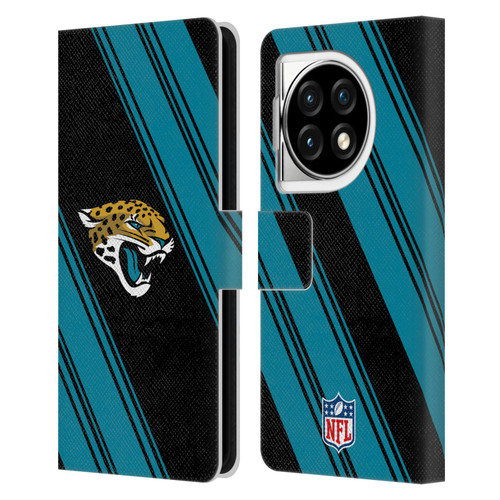 NFL Jacksonville Jaguars Artwork Stripes Leather Book Wallet Case Cover For OPPO OnePlus Ace 3 5G