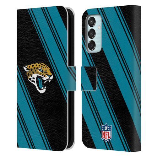 NFL Jacksonville Jaguars Artwork Stripes Leather Book Wallet Case Cover For Samsung Galaxy M15/F15 5G