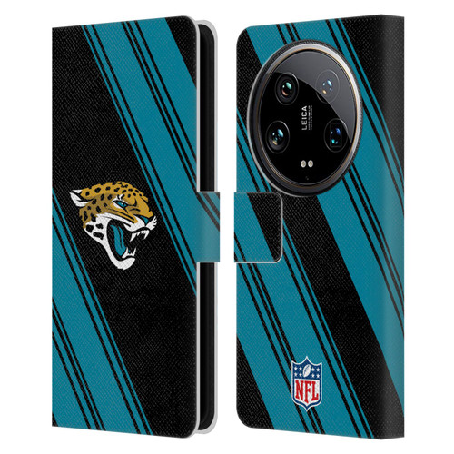 NFL Jacksonville Jaguars Artwork Stripes Leather Book Wallet Case Cover For Xiaomi 14 Ultra