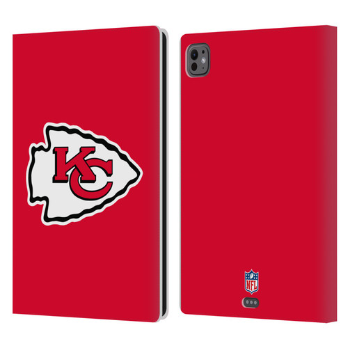 NFL Kansas City Chiefs Logo Plain Leather Book Wallet Case Cover For Apple iPad Pro 11 M4 2024 NFL Kansas City Chiefs Logo Plain Leather Book Wallet Case Cover For Apple iPad Pro 11 M4 2024