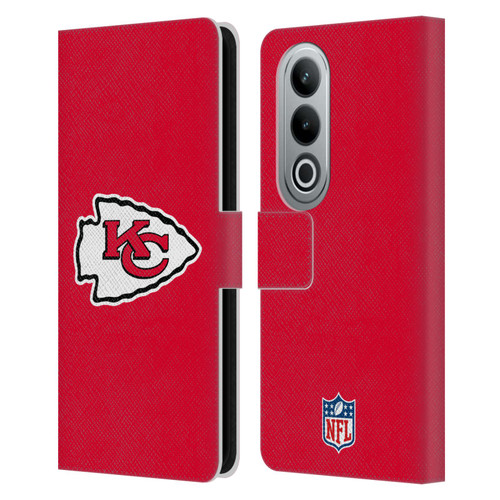 NFL Kansas City Chiefs Logo Plain Leather Book Wallet Case Cover For OPPO OnePlus Ace 3V 5G