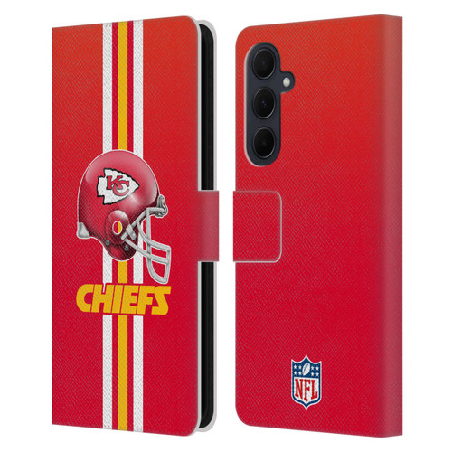 NFL Kansas City Chiefs Logo Helmet Leather Book Wallet Case Cover For Samsung Galaxy A35 5G