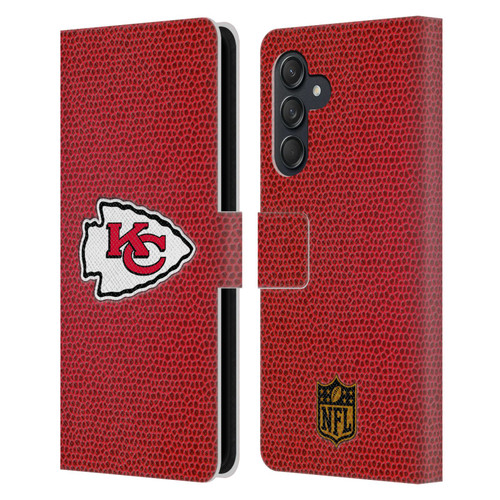 NFL Kansas City Chiefs Logo Football Leather Book Wallet Case Cover For Samsung Galaxy M55 5G