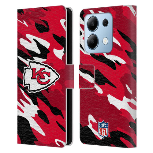 NFL Kansas City Chiefs Logo Camou Leather Book Wallet Case Cover For Xiaomi Redmi Note 13/13 Pro 5G