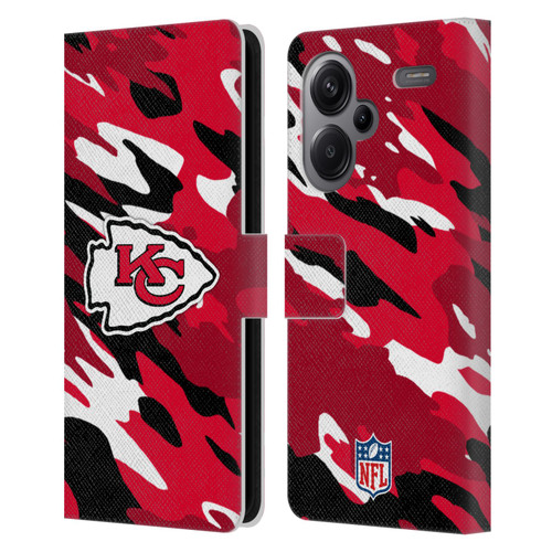 NFL Kansas City Chiefs Logo Camou Leather Book Wallet Case Cover For Xiaomi Redmi Note 13 Pro Plus 5G