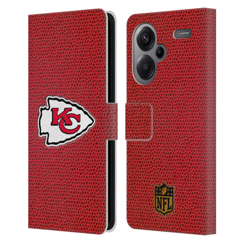 NFL Kansas City Chiefs Logo Football Leather Book Wallet Case Cover For Xiaomi Redmi Note 13 Pro Plus 5G