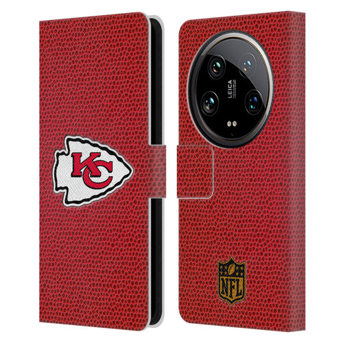 NFL Kansas City Chiefs Logo Football Leather Book Wallet Case Cover For Xiaomi 14 Ultra