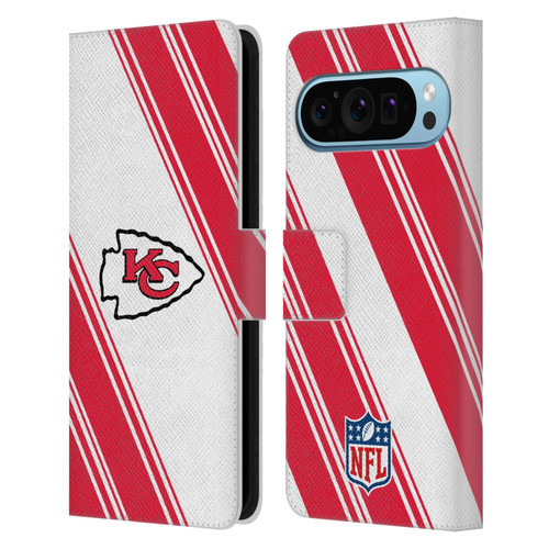 NFL Kansas City Chiefs Artwork Stripes Leather Book Wallet Case Cover For Google Pixel 9 / Pixel 9 Pro NFL Kansas City Chiefs Artwork Stripes Leather Book Wallet Case Cover For Google Pixel 9 / Pixel 9 Pro
