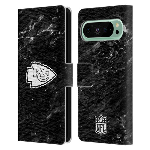 NFL Kansas City Chiefs Artwork Marble Leather Book Wallet Case Cover For Google Pixel 9 Pro XL